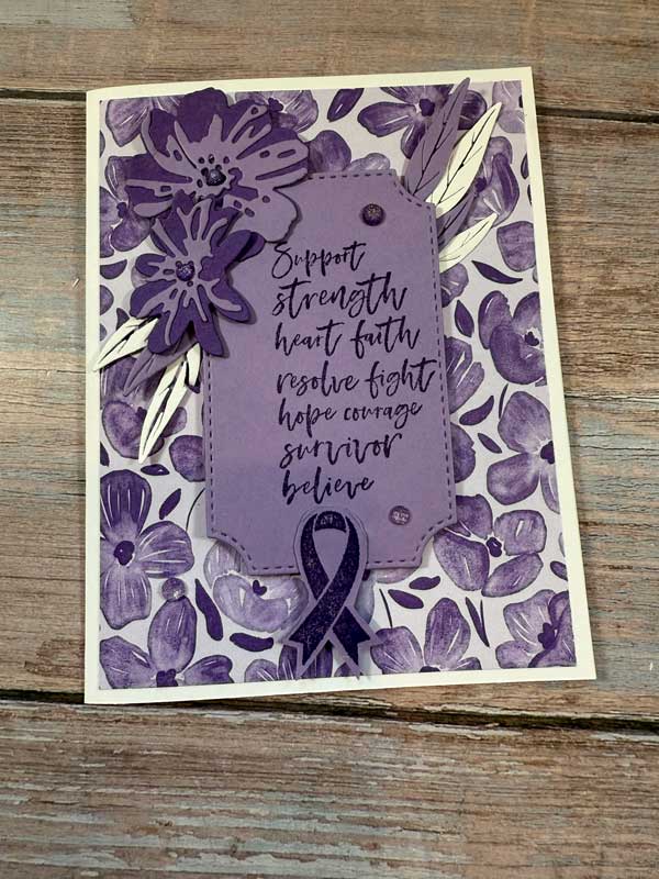 Purple Love and Courage Card for Pancreatic Cancer Awareness in November